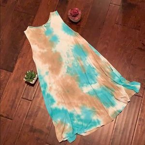 Fringe Tie Dye A-Line dress, Small. With Pockets!!